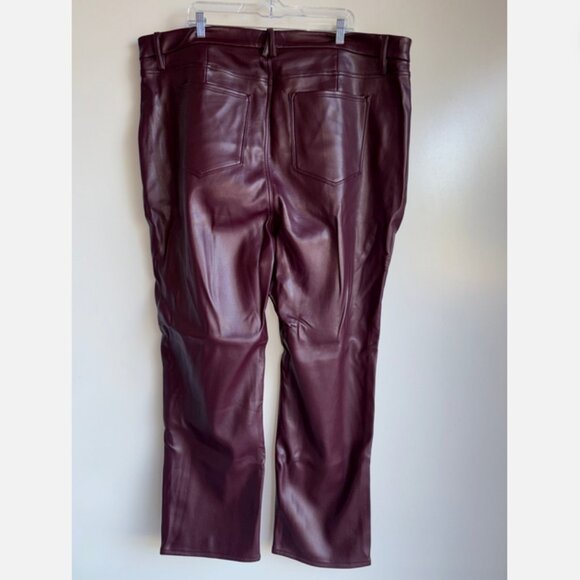 Good American Faux Leather Pants Plus Size 26 Burgundy Wine - Picture 5 of 13